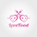 Food love vector logo design, spoon and fork combination , illustration element Royalty Free Stock Photo