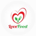 Food love vector logo design, spoon and fork combination , illustration element Royalty Free Stock Photo