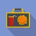 Food for lunch icon, flat style Royalty Free Stock Photo