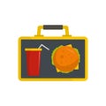 Food for lunch icon, flat style Royalty Free Stock Photo