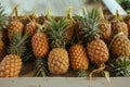 Yellow Pineaple on the Market in Asia