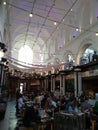 Food market cafe in a church in a town on Gent Royalty Free Stock Photo