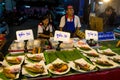 Night food market in Thailand, traditional asian market sell seafood