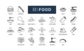 Food meal cuisine gourmet delicious grocery restaurant detailed thin line outline icon set. simple vector illustration