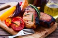 Food. Meat barbecue with vegetables Royalty Free Stock Photo