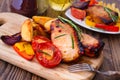 Food. Meat barbecue with vegetables Royalty Free Stock Photo