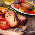 Food. Meat barbecue with vegetables Royalty Free Stock Photo