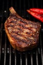 Food meat - beef steak on bbq barbecue grill no flame Royalty Free Stock Photo