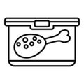 Food meat box icon outline vector. School dinner