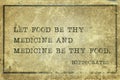 Food medicine Hippocrates Royalty Free Stock Photo