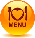 Food menu icon web button Royalty Free Stock Photo