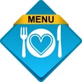 Food menu icon web button Royalty Free Stock Photo