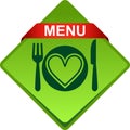 Food menu icon web button Royalty Free Stock Photo