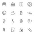 Food menu line icons set