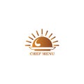 Food menu logo, cutlery. Color illustration of vector design template Royalty Free Stock Photo