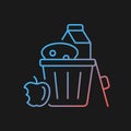 Food misuse gradient vector icon for dark theme