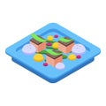 Food molecular cuisine icon, isometric style