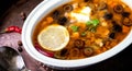 Solyanka traditional Russian soup Royalty Free Stock Photo