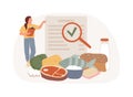 Food nutritional quality isolated concept vector illustration. Royalty Free Stock Photo