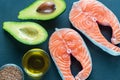 Food with Omega-3 fats Royalty Free Stock Photo