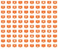 Food orange message icons set