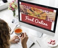 Food Order Pizza Online Internet Concept Royalty Free Stock Photo