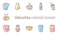 Vatrushka outline colored iconset