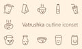 Vatrushka outline colored iconset