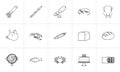 Food hand drawn sketch icon set.