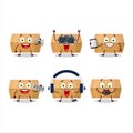 Food pack cartoon character are playing games with various cute emoticons