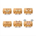 Food pack cartoon character with various angry expressions