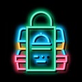 food packages delivery neon glow icon illustration