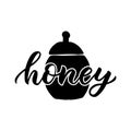 Food pantry custom label honey. Container sticker. Vector