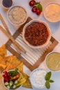 Food - Party Dips - Bread Sticks Royalty Free Stock Photo