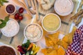 Food - Party Dips - Bread Sticks Royalty Free Stock Photo