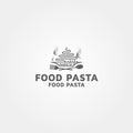 Food pasta vector logo design template idea Royalty Free Stock Photo