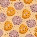 food pattern funny happy cartoon cookie bitten Royalty Free Stock Photo