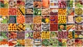 Food photo colorful collage Royalty Free Stock Photo