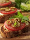 Food photo with tomatoes on toast