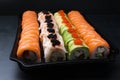 Food photo sushi rolls japanese cuisine concept Royalty Free Stock Photo