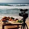 Food photography on the beach