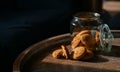 Food photography details. Close up view of some home made cookies Royalty Free Stock Photo