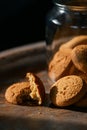 Food photography details. Close up view of some home made cookies Royalty Free Stock Photo