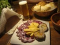 Picada and beer for dinner Royalty Free Stock Photo