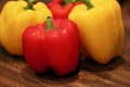 Red and yellow bell pepper macro background Royalty Free Stock Photo