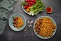 Food photography of risotto and chicken Royalty Free Stock Photo
