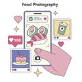 Food Photography theme. Flat vector illustration.