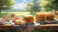 food picnic sandwiches Royalty Free Stock Photo