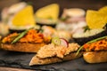 Food on a plate, on a wooden background