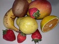 Food Platter. Colourful mixed fresh fruit. Royalty Free Stock Photo